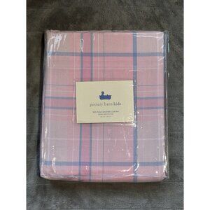 Pottery Barn Kids Tate Plaid Shower Curtain Pink Blue NEW
